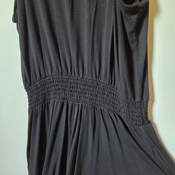 EUC WORN ONCE AERIE BLACK SCOOP NECK SLEEVELESS ROMPER SIZE M - Picture 6 of 16
